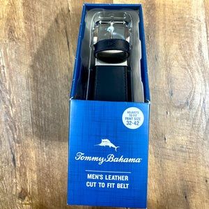 NIB Tommy Bahama Men's Leather Cut To Fit Belt